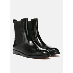 $450 New Vince Black Cecyl Patent Ankle Leather Boot Gored Chelsea 8M 38.5